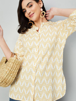 MAX Women Printed Straight Kurta(Beige)