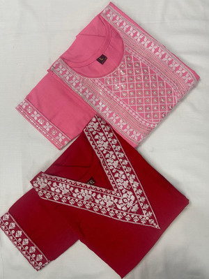SISTO Women Chikan Embroidery A-line Kurta(Multicolor)