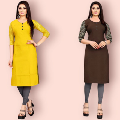 Coft Women Solid Straight Kurta(Multicolor)