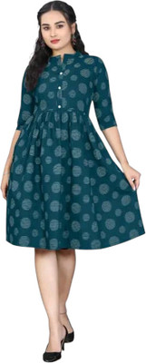Rangrasiya Texc Women Printed Anarkali Kurta(Green)