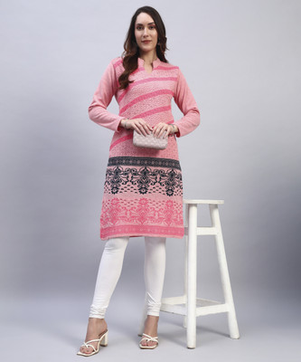 Blushh Collection Women Printed Straight Kurta(Multicolor)