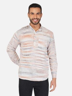 khaddarvas Men Solid A-line Kurta(Grey)