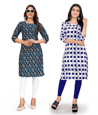dharmanandan creation Women Printed A-line Kurta(Multicolor)