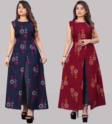 maruti fab Women Maxi Multicolor Full Length Dress