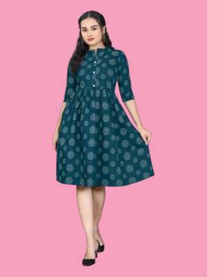 Rangrasiya Texc Women Printed Anarkali Kurta(Green)