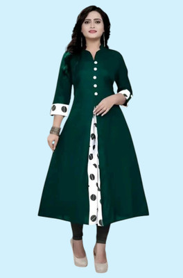 Texpa Creation Women Solid A-line Kurta(Green)