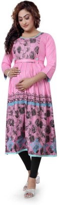 Hur Fashion Zone Women Embroidered Anarkali Kurta(Pink, Black)