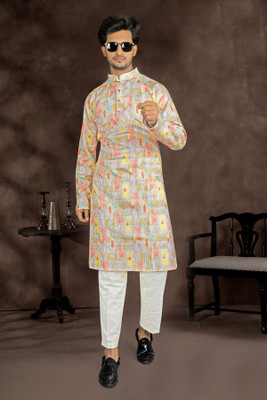 U S ENTERPRISE Women Printed A-line Kurta(Multicolor)
