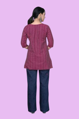 Db Fashion Kx Women Printed A-line Kurta(Pink)