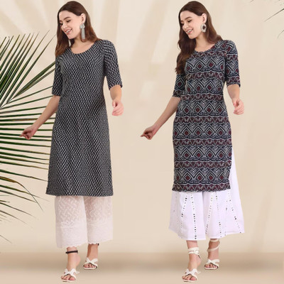 1 Stop Fashion Women Printed A-line Kurta(Multicolor)