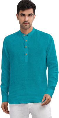 CROWNTAIL Men Solid Straight Kurta(Brown)