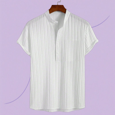 Look Trendy Men Printed Straight Kurta(White)