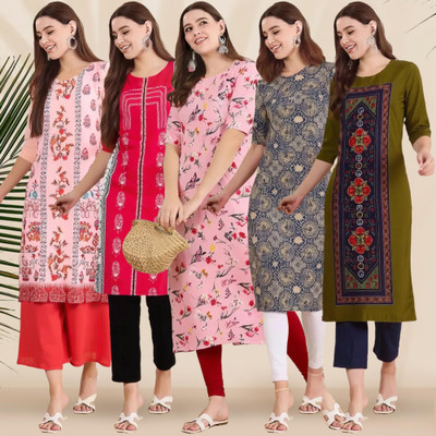 1 Stop Fashion Women Printed A-line Kurta(Multicolor)