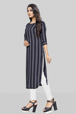 Modli 20 Fashion Women Striped Straight Kurta(Multicolor)