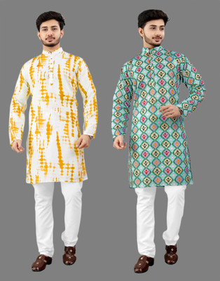 DHASU TRENDZ Men Printed Straight Kurta(Multicolor)