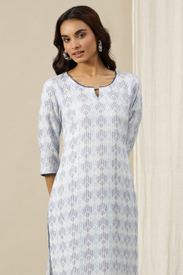 Aurelia Women Printed Straight Kurta(White)
