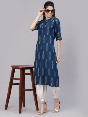 Stylum Women Printed A-line Kurta(Purple)