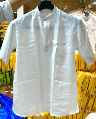 Rako Men Solid Straight Kurta(White)