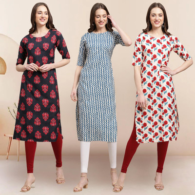 1 Stop Fashion Women Printed A-line Kurta(Multicolor)