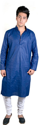 Gee Next Creation Men Solid Straight Kurta(Blue)