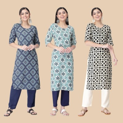 1 Stop Fashion Women Printed A-line Kurta(Multicolor)