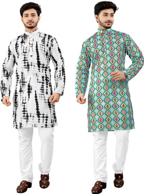 DHASU TRENDZ Men Printed Straight Kurta(Multicolor)