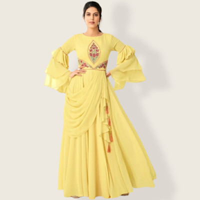 SANIRA Anarkali Gown(Yellow)