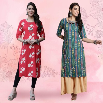 EthnicBasket Women Printed A-line Kurta(Multicolor)