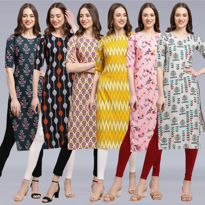 1 Stop Fashion Women Printed A-line Kurta(Multicolor)