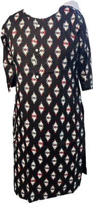 SM PRODUCTS Women Printed A-line Kurta(Black, White)