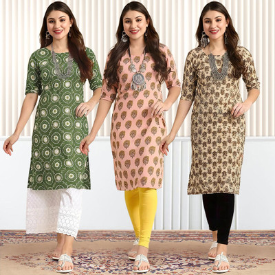 1 Stop Fashion Women Printed A-line Kurta(Multicolor)