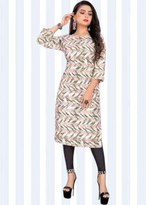 Ayushefashion Women Printed Straight Kurta(Multicolor)