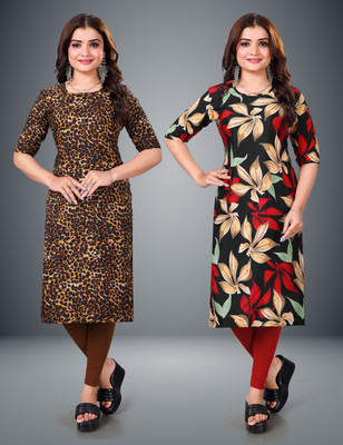 RANGRASIYA CORPORATION Women Printed Straight Kurta(Multicolor)