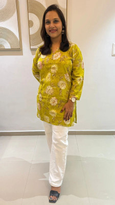 Anayatas Creation Women Floral Print A-line Kurta(Green)
