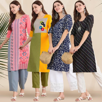 1 Stop Fashion Women Printed A-line Kurta(Multicolor)