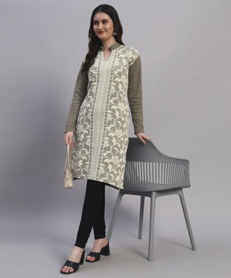 MOD YOUNG Women Printed A-line Kurta(Dark Green)