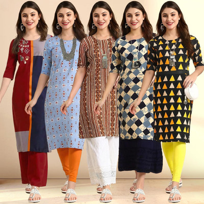 1 Stop Fashion Women Printed A-line Kurta(Multicolor)