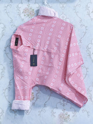 HouseOfCommon Men Printed A-line Kurta(Pink)