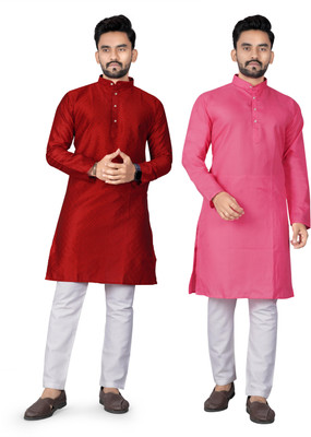 DHASU TRENDZ Men Solid Straight Kurta(Multicolor)