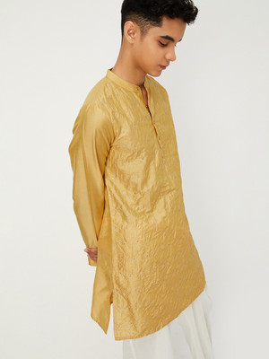 MAX Boys Printed Straight Kurta(Yellow)