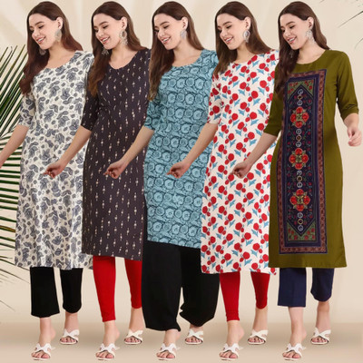 EthnicBasket Women Printed A-line Kurta(Multicolor)