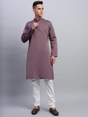 NIVATEX Men Woven Design, Self Design A-line Kurta(Purple)