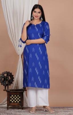 Glowworld Women Self Design Straight Kurta(Dark Blue)