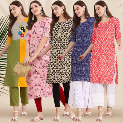 1 Stop Fashion Women Printed A-line Kurta(Multicolor)