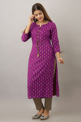jaipurite Women Printed Straight Kurta(Multicolor)