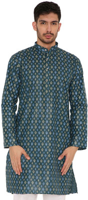 MAHARAJA Men Printed Straight Kurta(Dark Green)