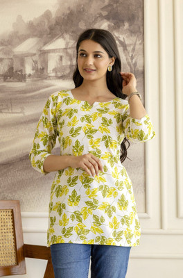 Tecido Fino Women Printed Straight Kurta(Multicolor)