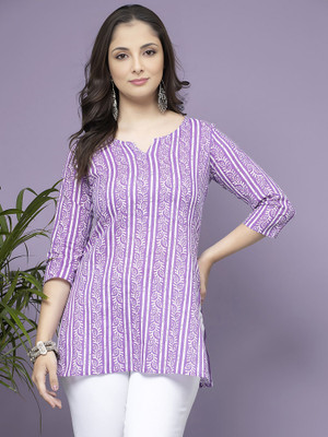 Maheshvi Women Self Design Straight Kurta(Purple)