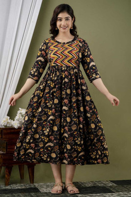 Tadaatraderss Women Printed Anarkali Kurta(Multicolor)