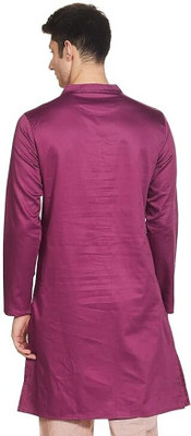 shobhadevi Men Self Design A-line Kurta(Purple)